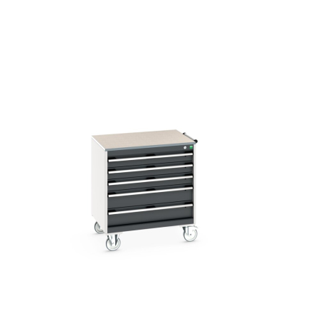 cubio mobile drawer cabinet (lino) with 5 drawers WxDxH: 800x650x890mm
