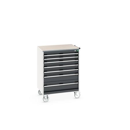 cubio mobile drawer cabinet (lino) with 7 drawers WxDxH: 800x650x1090mm