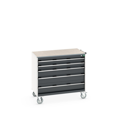 cubio mobile drawer cabinet (lino) with 5 drawers WxDxH: 1050x650x990mm