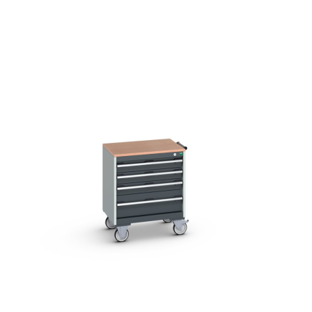 cubio mobile drawer cabinet (multiplex) with 4 drawers WxDxH: 650x525x790mm