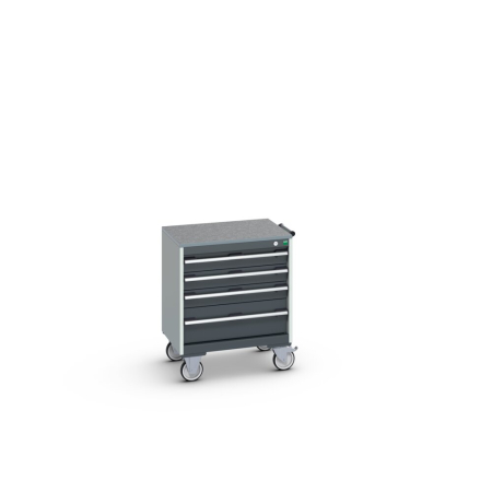 cubio mobile drawer cabinet (lino) with 4 drawers WxDxH: 650x525x790mm