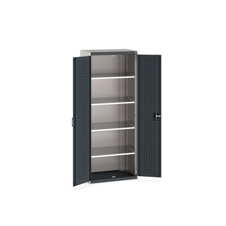 cubio cupboard (perfo door liner) with 4x shelves WxDxH: 800x525x2000mm