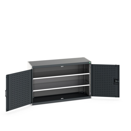cubio cupboard (perfo door liner) with 2x shelves WxDxH: 1300x525x800mm