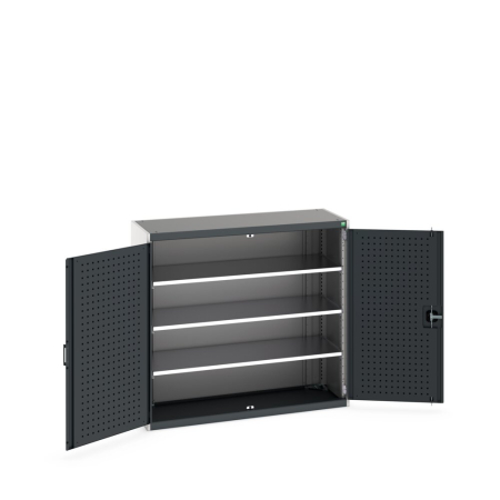 cubio cupboard (perfo door liner) with 3x shelves WxDxH: 1300x525x1200mm