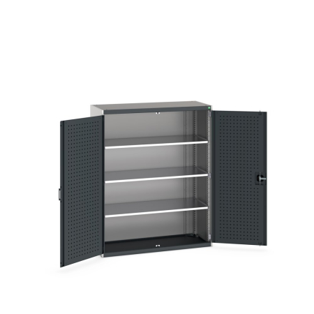 cubio cupboard (perfo door liner) with 3x shelves WxDxH: 1300x525x1600mm