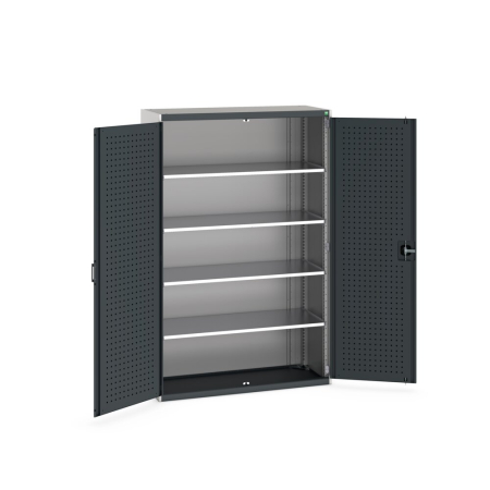 cubio cupboard (perfo door liner) with 4x shelves WxDxH: 1300x525x2000mm