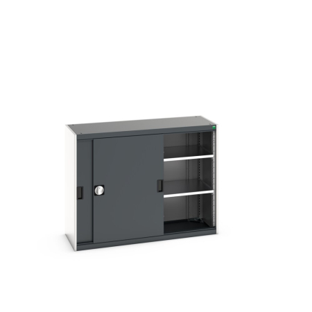 cubio cupboard (sliding door) with 2x shelves WxDxH: 1300x525x1000mm