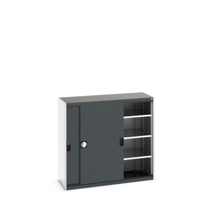 cubio cupboard (sliding door) with 3x shelves WxDxH: 1300x525x1200mm