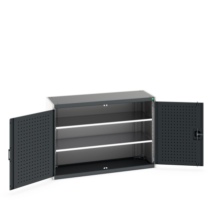 cubio cupboard (perfo door liner) with 2x shelves WxDxH: 1300x525x900mm
