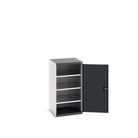 cubio cupboard (perfo door liner) with 3x shelves WxDxH: 650x650x1200mm