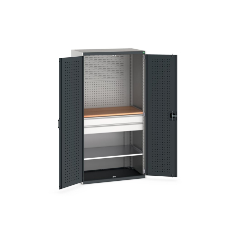 cubio cupboard (perfo door liner) 2x panels, 1x shelf, 2x drwr, 1x worktop WxDxH: 1050x650x2000mm