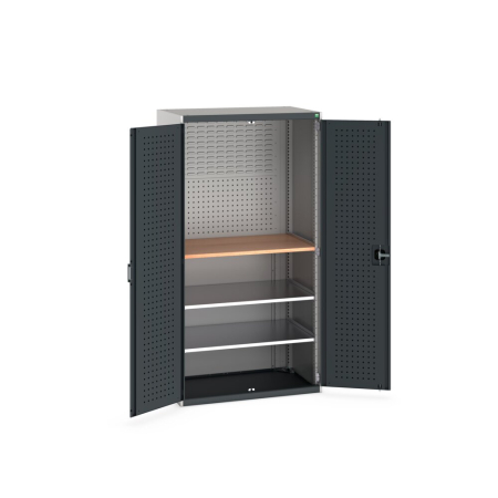 cubio cupboard (perfo door liner) with 2x panels, 2x shelves, 1x worktop WxDxH: 1300x650x2000mm