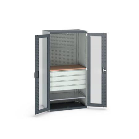 cubio cupboard (window door) 2x panels, 1x shelf, 4x drwr, 1x worktop WxDxH: 1050x650x2000mm