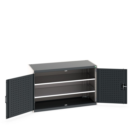 cubio cupboard (perfo door liner) with 2x shelves WxDxH: 1300x650x800mm