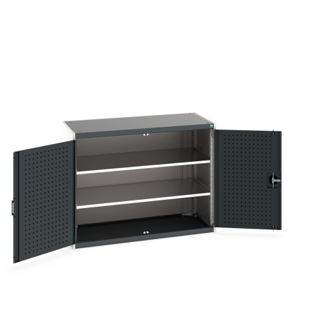 cubio cupboard (perfo door liner) with 2x shelves WxDxH: 1300x650x1000mm