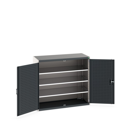 cubio cupboard (perfo door liner) with 3x shelves WxDxH: 1300x650x1200mm