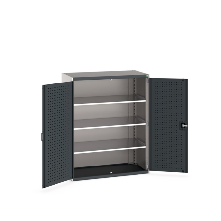 cubio cupboard (perfo door liner) with 3x shelves WxDxH: 1300x650x1600mm