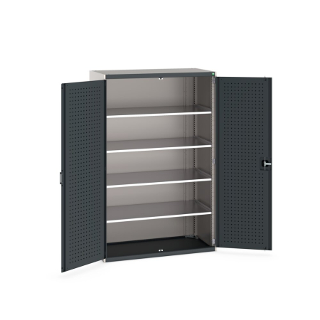 cubio cupboard (perfo door liner) with 4x shelves WxDxH: 1300x650x2000mm