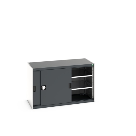 cubio cupboard (sliding door) with 2x shelves WxDxH: 1300x650x800mm