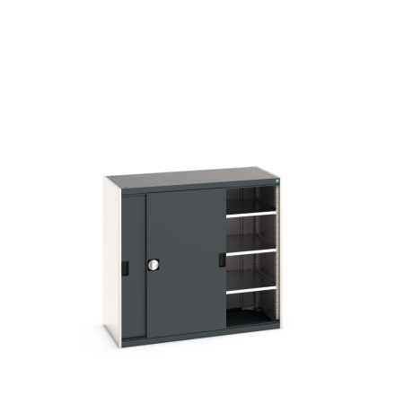 cubio cupboard (sliding door) with 3x shelves WxDxH: 1300x650x1200mm