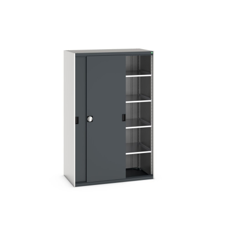 cubio cupboard (sliding door) with 4x shelves WxDxH: 1300x650x2000mm
