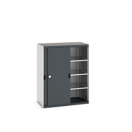 cubio cupboard (sliding door) with 3x shelves WxDxH: 1300x650x1600mm