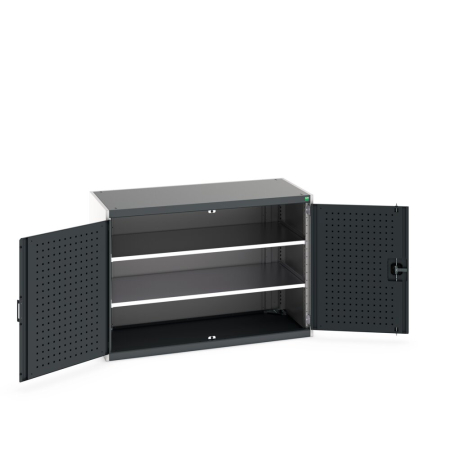 cubio cupboard (perfo door liner) with 2x shelves WxDxH: 1300x650x900mm