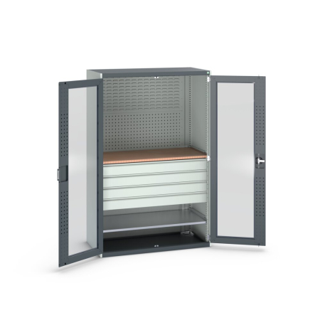 cubio cupboard (window door) 2x panels, 1x shelf, 4x drwr, 1x worktop WxDxH: 1300x650x2000mm