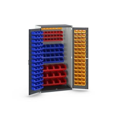 cubio cupboard (louvre door liner) with louvre backpanel, 150x bin kit WxDxH: 1050x650x2000mm