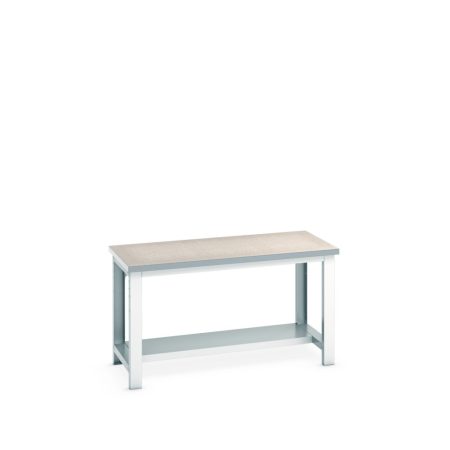 cubio framework bench (lino) with half depth shelf WxDxH: 1500x750x840mm