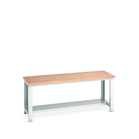 cubio framework bench (multiplex) with half depth shelf WxDxH: 2000x750x840mm