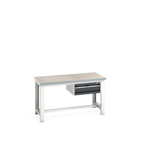 cubio framework bench (lino) with 1 drawer cabinet WxDxH: 1500x750x840mm