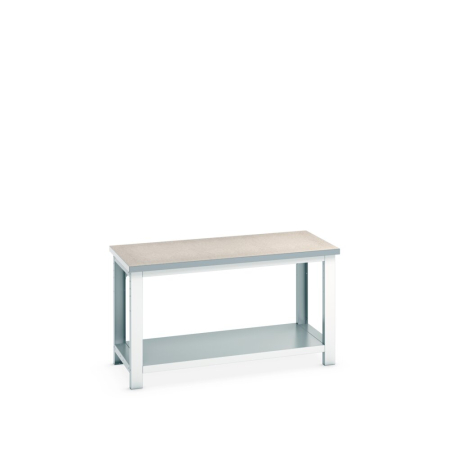 cubio framework bench (lino) with full depth shelf WxDxH: 1500x750x840mm