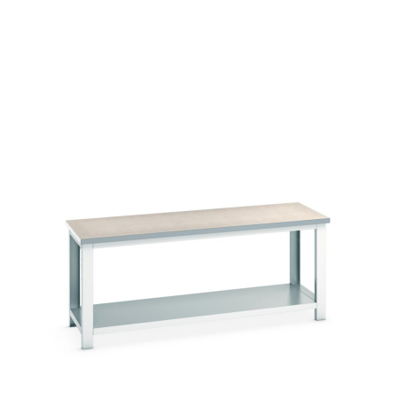 cubio framework bench (lino) with full depth shelf WxDxH: 2000x750x840mm