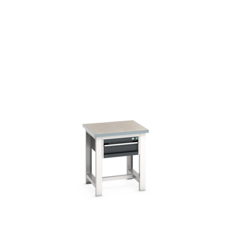 cubio framework bench (lino) with 1 drawer cabinet WxDxH: 750x750x840mm