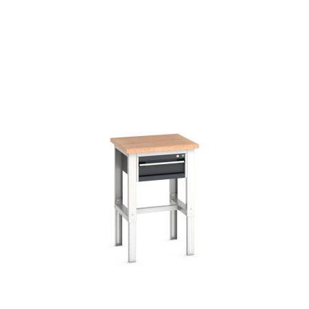 cubio framework bench (multiplex) adj height with 1 drawer cabinet WxDxH: 750x750x740-1140mm