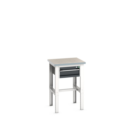 cubio framework bench (lino) with 1 drawer cabinet WxDxH: 750x750x740-1140mm