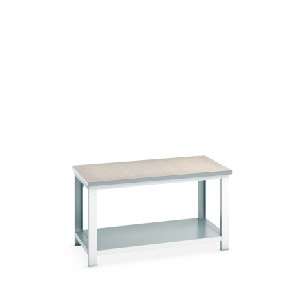 cubio framework bench (lino) with full depth shelf WxDxH: 1500x900x840mm