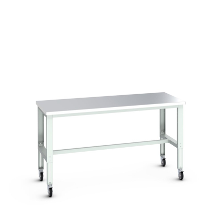 cubio mobile framework bench (stainless) WxDxH: 2000x900x840-1140mm