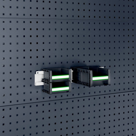 perfo bin rail WxDxH: 100x18x78mm - RAL 7035