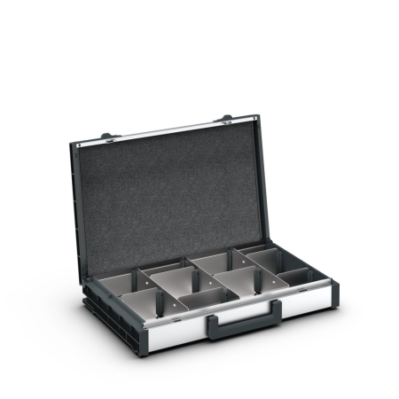 varioCase L 84 with divider set WxDxH: 508x337x84mm - anodised aluminium