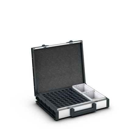 varioCase M 84 with nozzle insert for 80 jets and 2 boxes - WxDxH: 396x337x84mm - anodised aluminium
