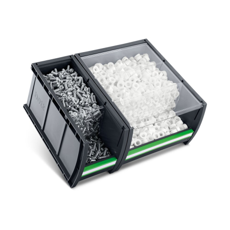 bottBox M4 with label clip (pack of 12) WxDxH: 130x398x165mm - plastic RAL 7016