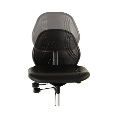 Industrial chair vinyl (adjustable height 640-900) - WxDxH: 560x560x1490mm - black