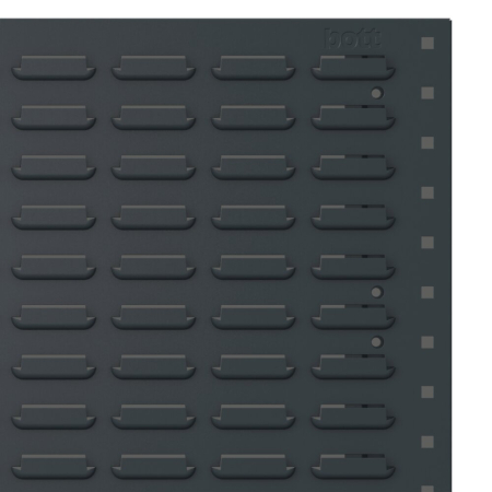Louvred rear frame panel WxDxH: 398x36x240mm - RAL 7035