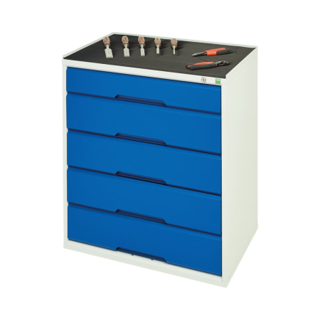verso top tray with inlay mat WxDxH: 525x550x15mm - RAL 7035