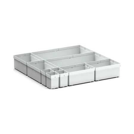 cubio plastic box divider kit 10 compartment - WxDxH: 525x525x100mm - plastic / RAL 7035