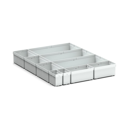 cubio plastic box divider kit 10 compartment - WxDxH: 525x650x100mm - plastic / RAL 7035