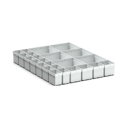 cubio plastic box divider kit 24 compartment - WxDxH: 525x650x100mm - plastic / RAL 7035