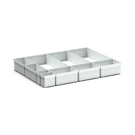 cubio plastic box divider kit 10 compartment - WxDxH: 650x525x100mm - plastic / RAL 7035